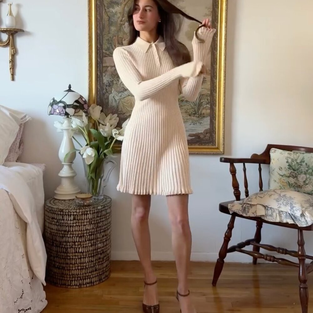 Hill House Home The Rachel Ivory Knit Sweater Dress